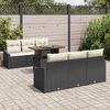 vidaXL Tuin Sofa Set met kussen met kussen 7 pcs Zwart en Cr&egrave;me