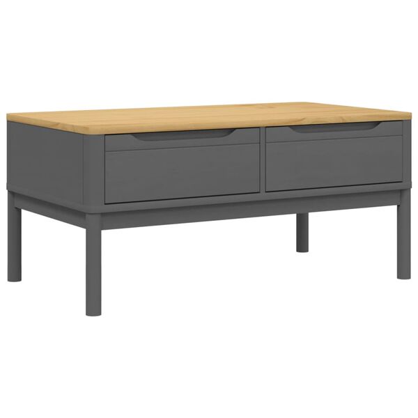 vidaXL Salontafel FLORO 99x55,5x45 cm massief grenenhout grijs