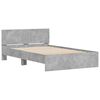 vidaXL Bedframe met hoofdeinde en LED betongrijs 135x190 cm