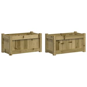 vidaXL Plantenbakken 2 st cm ge&iuml;mpregneerd hout