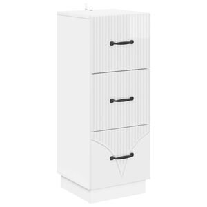 vidaXL Ladenkast Hoogglans Wit 33 x 34,5 x 87 cm Bewerkt hout