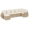 vidaXL 7-delige Loungeset met kussens poly rattan beige