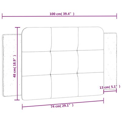 vidaXL Hoofdbordkussen 100 cm kunstleer wit en zwart