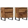 vidaXL Nachtkastjes 2 st 40x35x50 cm bewerkt hout oud houtkleurig