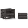 vidaXL 2-delige Loungeset pallet ge&iuml;mpregneerd grenenhout grijs