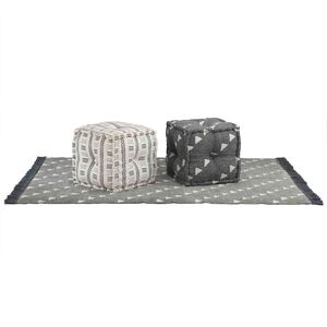 vidaXL Pouffes Geometrisch Grijs en Wit 40 x 40 x 40 cm Stof