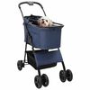 vidaXL Opvouwbare Huisdierenwagen Verstelbaar Blauw 81 x 47 x 99 cm