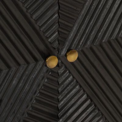 vidaXL Dressoir 55x30x76 cm massief mangohout en ijzer zwart