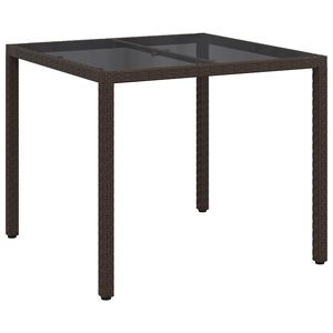 vidaXL Tuinstafel Bruin 90 x 90 x 75 cm poly rattan