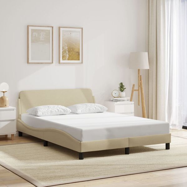 vidaXL Bedframe "Dover" stof cr&egrave;mekleurig 140x190 cm