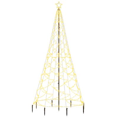 vidaXL Kerstboom met metalen paal en 500 warmwitte LED's 3 m