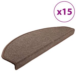 vidaXL Trapmatten 15 st 65x24x4 cm Koffiebruin Halfrond Groot