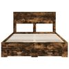 vidaXL Bedframe met hoofdeinde Gerookt eiken 150 x 200 cm Bewerkt hout
