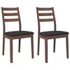 vidaXL Eetkamerstoelen met kussens 2 st massief hout rubber bruin