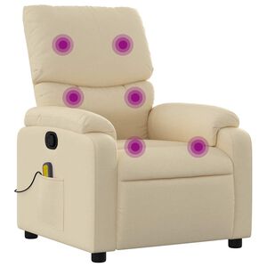 vidaXL Massagestoel verstelbaar stof cr&egrave;mekleurig