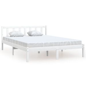 vidaXL Bedframe massief grenenhout wit 120x200 cm