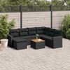 vidaXL 8-delige Loungeset met kussens poly rattan zwart