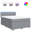 vidaXL Boxspring met matras stof lichtgrijs 160x200 cm