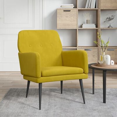 vidaXL Fauteuil 62x79x79 cm fluweel geel