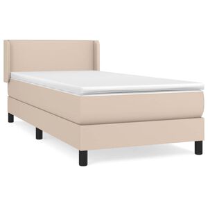 vidaXL Boxspring met matras kunstleer cappuccinokleurig 80x200 cm