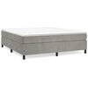 vidaXL Boxspring met matras fluweel lichtgrijs 180x200 cm