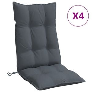 vidaXL Stoelkussens 4 st hoge rug oxford stof antracietkleurig