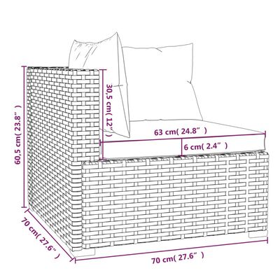 vidaXL 10-delige Loungeset met kussens poly rattan zwart