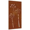 vidaXL Wanddecoratie tuin bloemenontwerp 105x55 cm cortenstaal