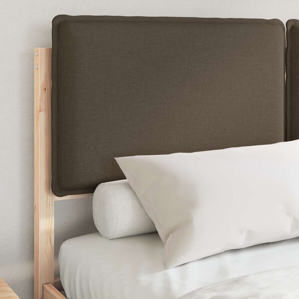 vidaXL Bedframe met Gevoerd Hoofdgedeelte Taupe 140 x 190 cm
