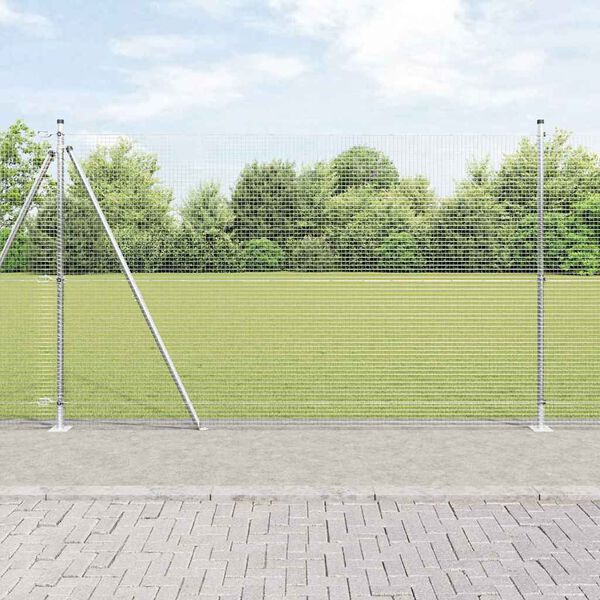 vidaXL Afrasteringspaal Zilver 10 x 1,5 m (19 x 19 mm gaas) Staal