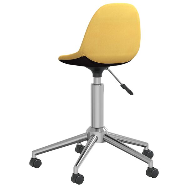 vidaXL Eetkamerstoelen draaibaar 4 st stof geel