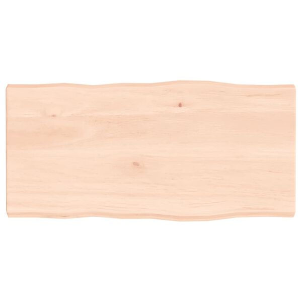 vidaXL Tafelblad natuurlijke rand 80x40x(2-4) cm massief eikenhout