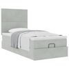 vidaXL Ottoman bed met matrassen 80x200cm fluweel lichtgrijs