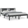 vidaXL Bedframe massief hout grijs 150x200 cm