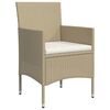 vidaXL 7-delige Tuinset met kussens beige en zwart