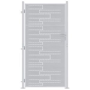 vidaXL Tuinpoort 85 x 196 cm Roestvrij staal zilver Vergrendelbaar