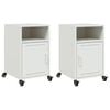 vidaXL Nachtkastjes 2 st 36x39x59 cm staal wit