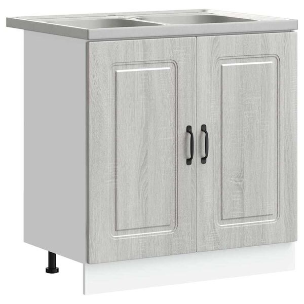 vidaXL Keukenkast Kalmar Grijs Sonoma 80 x 46 x 81,5 cm Bewerkt hout