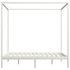 vidaXL Hemelbedframe met 2 lades massief grenenhout wit 160x200 cm