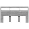 vidaXL Hoofdbordkast met LED-verlichting 180x17x102 cm grijs sonoma