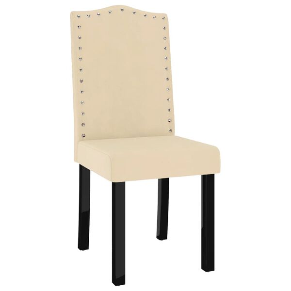 vidaXL Eetkamerstoelen 6 st fluweel cr&egrave;mekleurig
