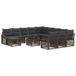vidaXL Tuinbankenset 13 st Grijs poly rattan