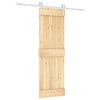 vidaXL Schuifdeur Natuurlijk en Wit 70 x 210 cm Massief Grenenhout
