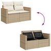 vidaXL Tuin Sofa Set met kussen 13 pcs Beige Poly riet