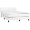vidaXL Boxspring met matras en LED kunstleer wit 140x200 cm