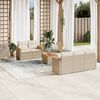 vidaXL 6-delige Loungeset met kussens poly rattan beige
