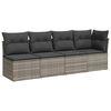vidaXL 8-delige Loungeset met kussens poly rattan grijs