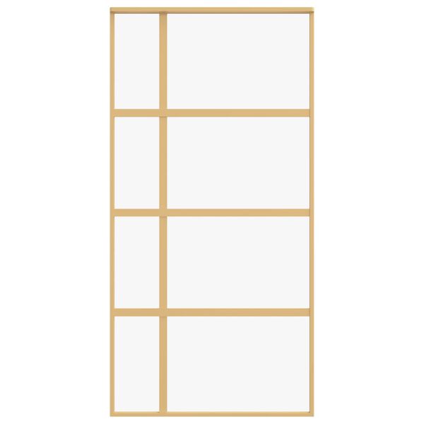vidaXL Schuifdeur 102,5x205 cm helder ESG-glas en aluminium goudkleur