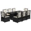 vidaXL 9-delige Tuinset poly rattan zwart