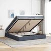 vidaXL Ottoman bed met matras 160x200cm fluweel donkergrijs